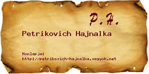 Petrikovich Hajnalka névjegykártya