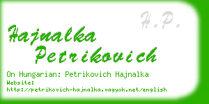 hajnalka petrikovich business card